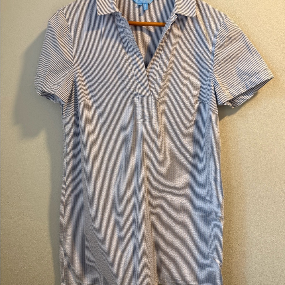 Blue Seer Sucker Women's Dress size 8